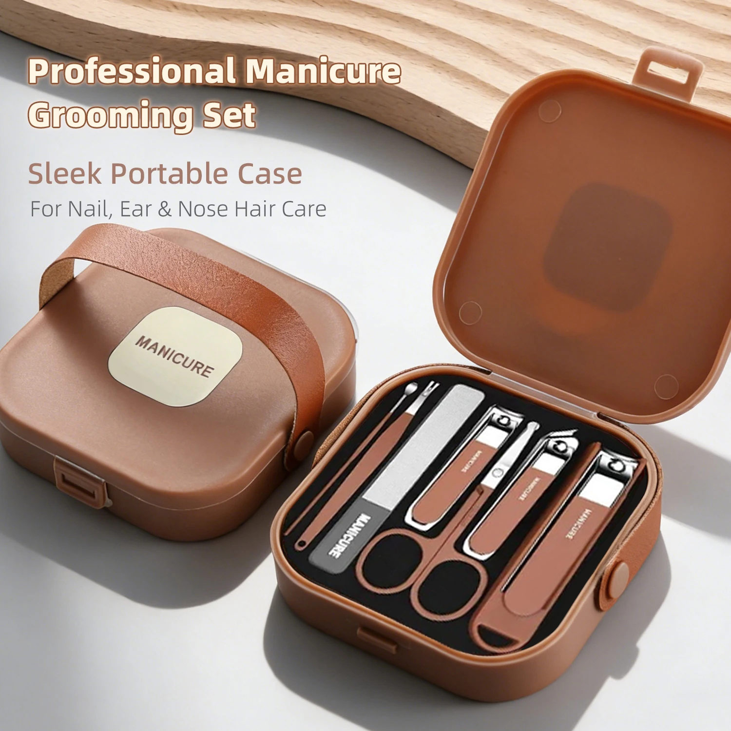 Mens Grooming Kit Case - Tırnak Bakım Seti Sıçrama Önleyici Manikür