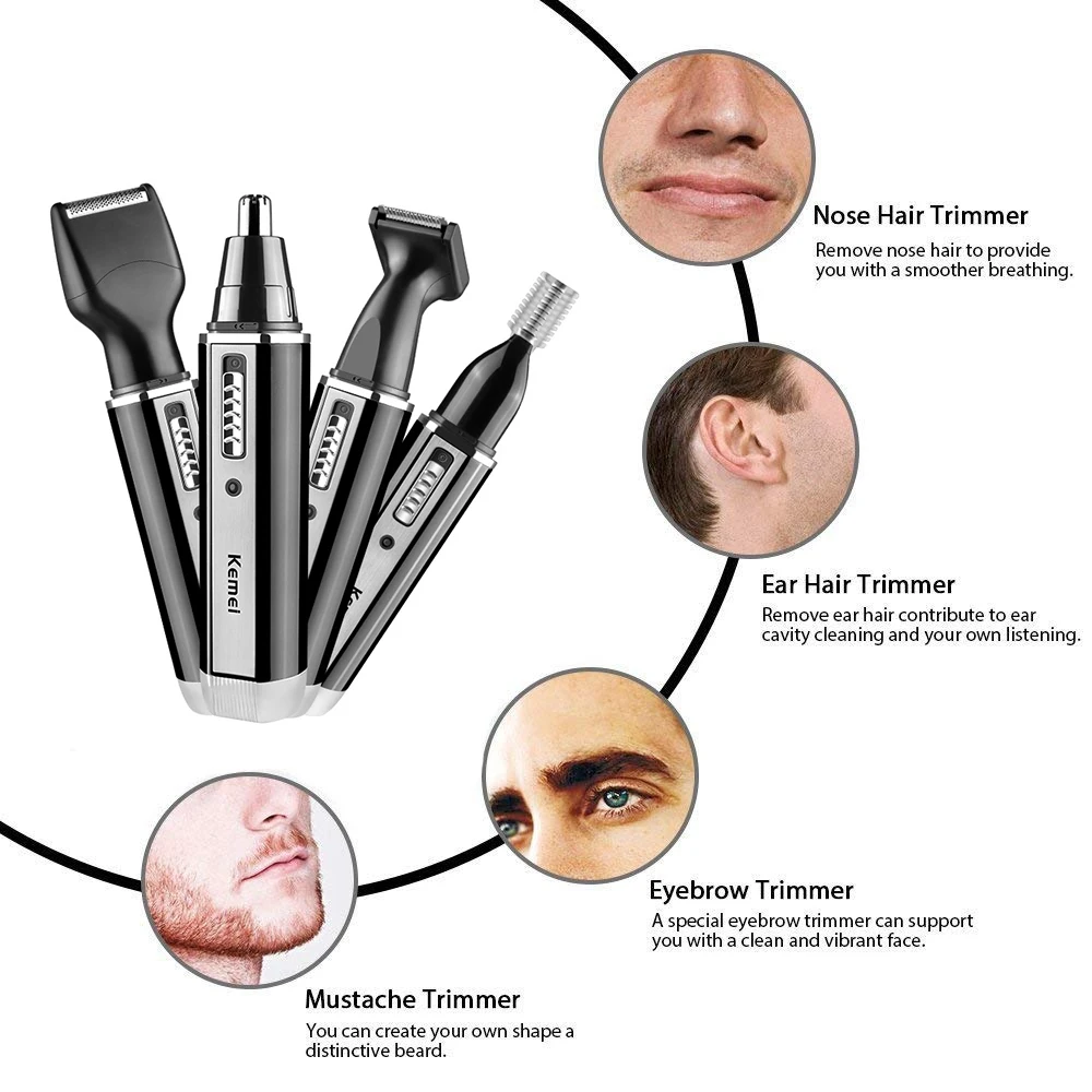 Kemei 4'ü 1 arada düzeltici er - Men'S Grooming Ear Hair incelemesi ve fiyatı